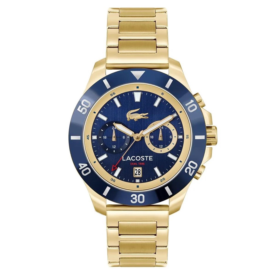 LACOSTE Men's Toronga Gold-Steel Multi-Function Navy-Dial Watch, 2011343. N