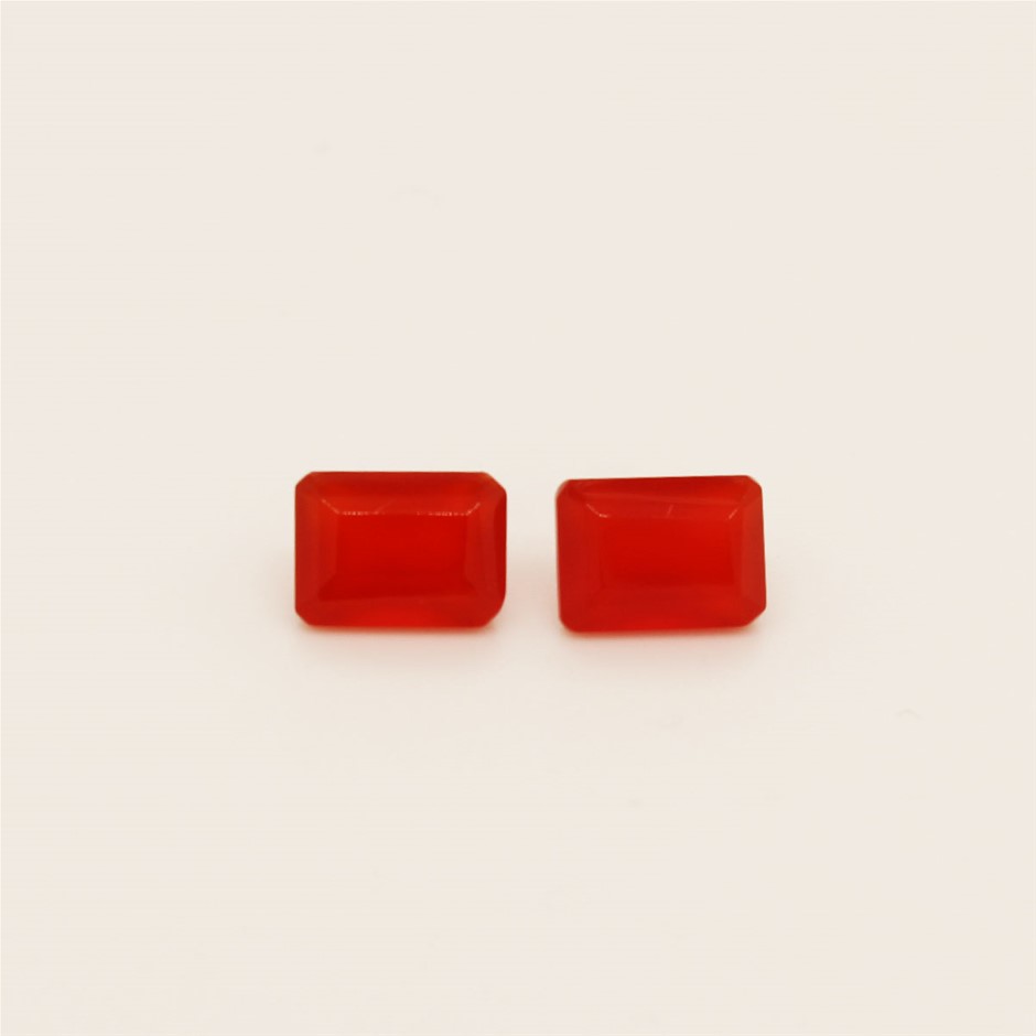 2 Pcs Red Onyx Gemstone