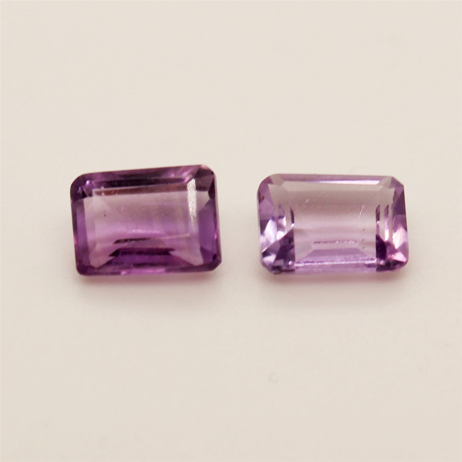 2 Pcs Amethyst Gemstone