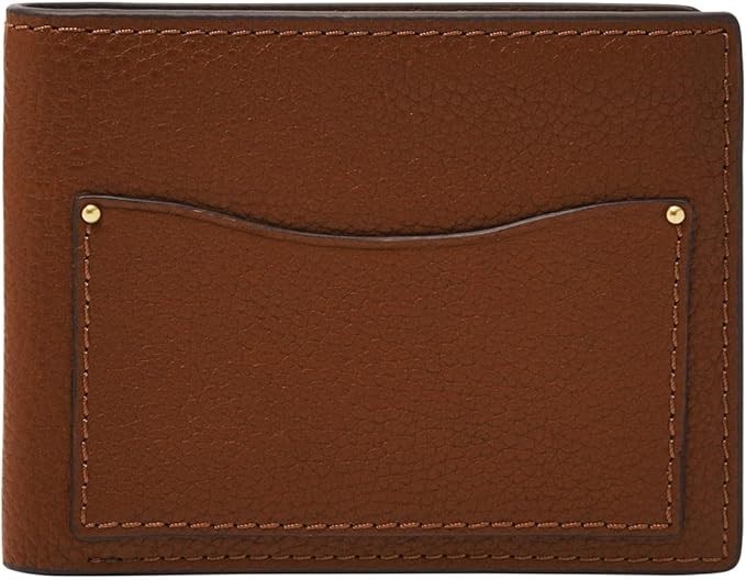 FOSSIL Men's Tate Leather Anderson RFID Blocking Money Clip Bifold Wallet,