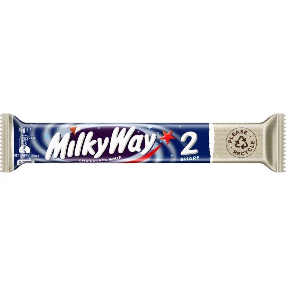 23 x MILKY WAY Whipped Nougat Chocolate Bar, 45g.