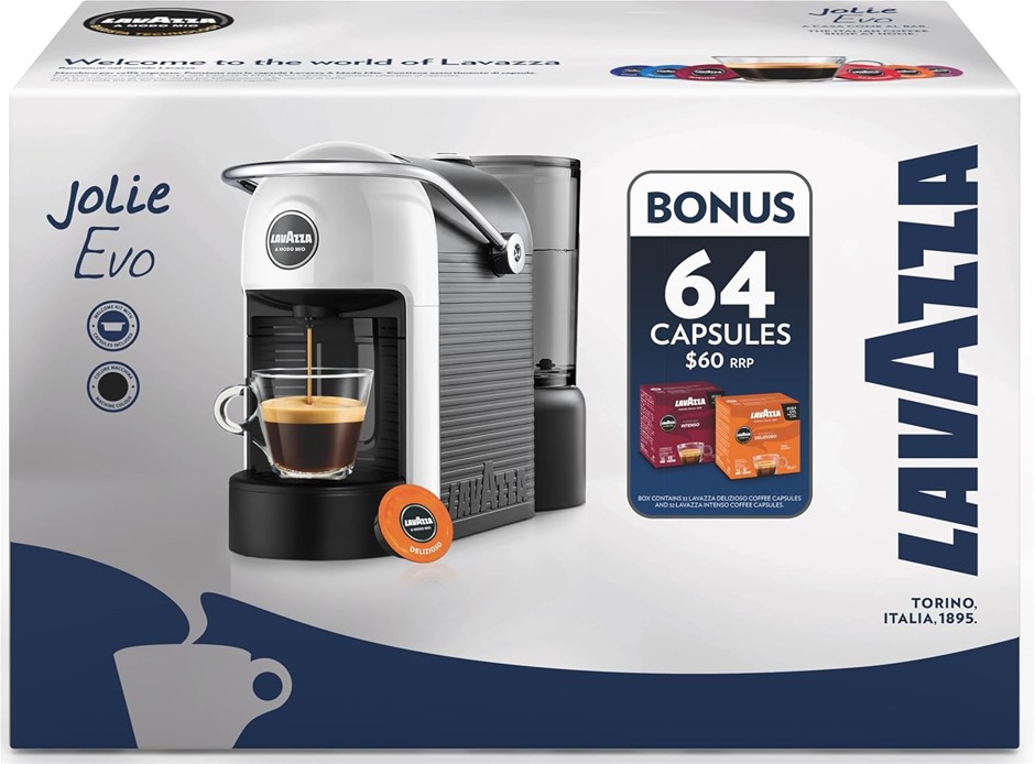 LAVAZZA A Modo Mio Jolie EVO, Coffee Capsule Machine with bunos 64 capsules