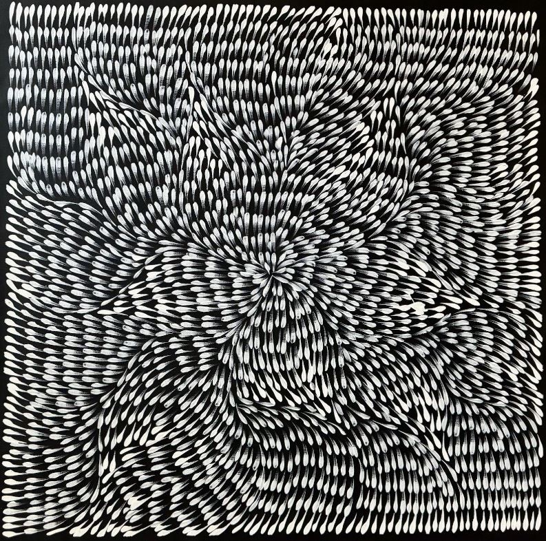 Original Aboriginal Painting Roseanne Morton Petyar - Medicine Leaf