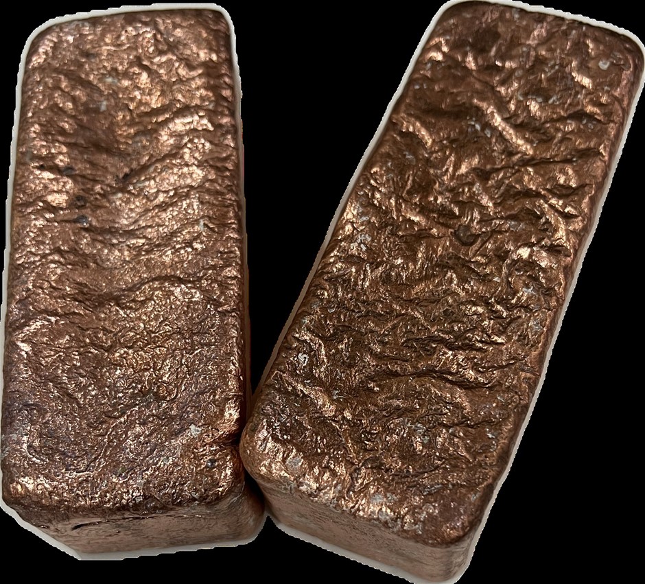 1kg Investment Grade Copper Bar x 2