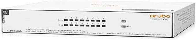HP Enterprise Aruba Instant ON 1430 8G PoE+ (64W) Switch RM. Buyers Note -