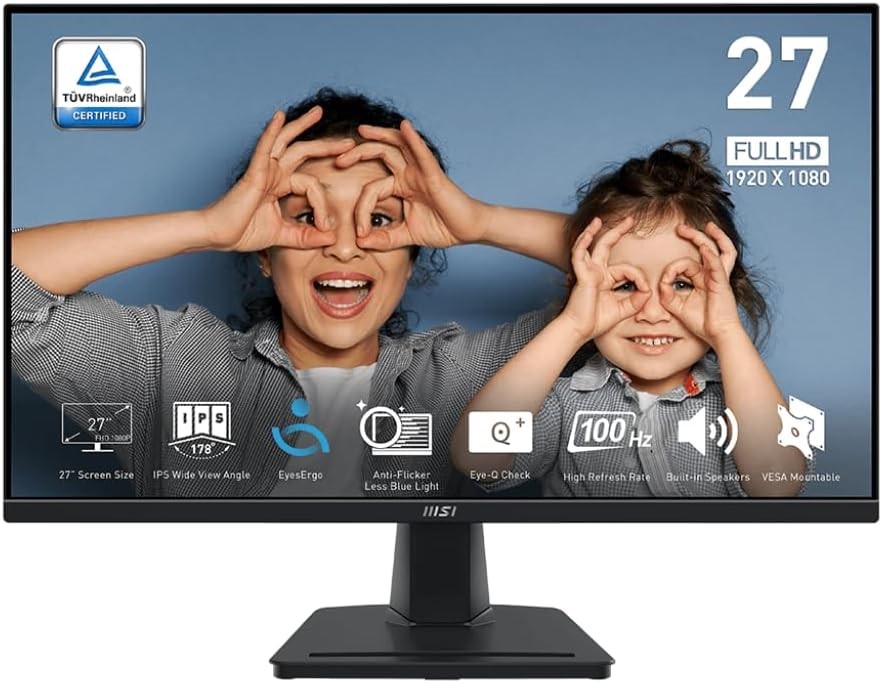 MSI PRO MP275 27-inch IPS 1920 x 1080 (FHD) Computer Monitor, 100Hz, Free-S