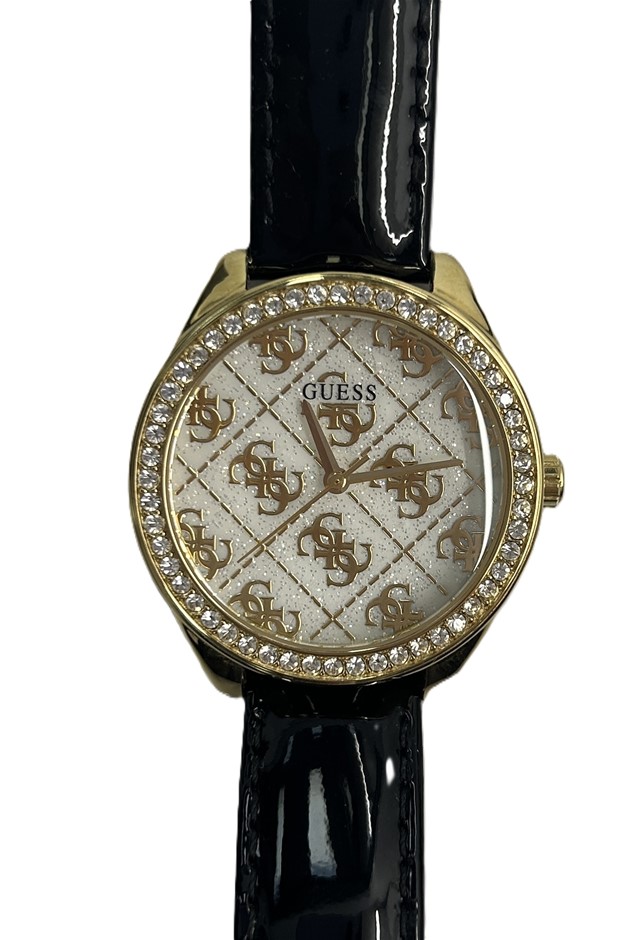 Guess Gold Crystal Bezel Watch