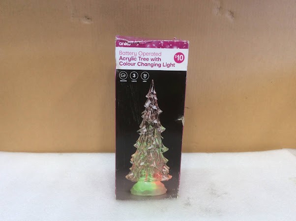 Anko Battery Operated Acrylic Tree with Colour Changing Light