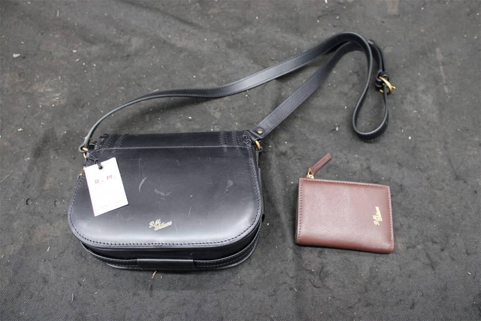 R.M. Williams Black Satchel Bag and Brown Wallet