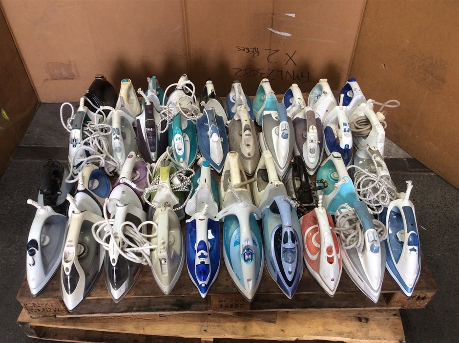 Mix Brand Mix Model Electric Steam Irons (Lot of 40)