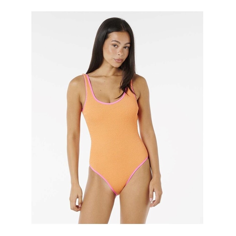 RIP CURL Women's Sunny Side One Piece Swimsuit - Orange, Size XS. RRP: 129.