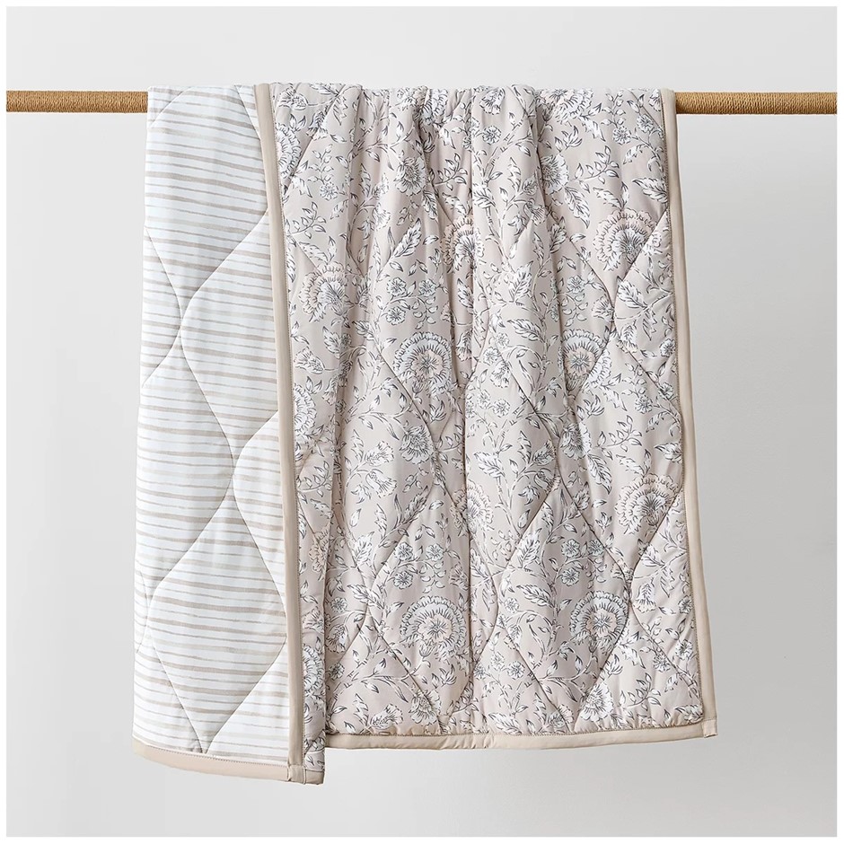 CASUAL LIVING Reversible Cooling Throw, Linen.