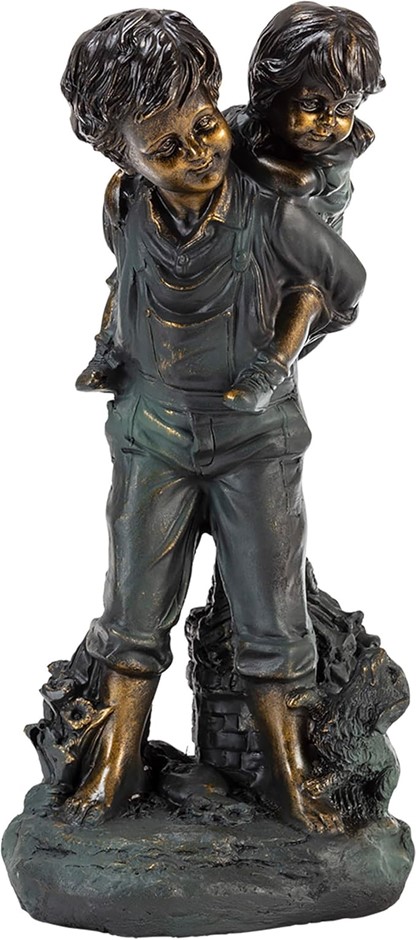 Alpine Corporation GXT484 Piggyback Ride Statue Outdoor Garden, Patio, Deck