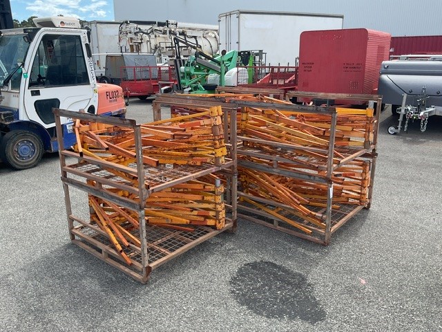 6x Steel Crate of A-frame Barricade Legs