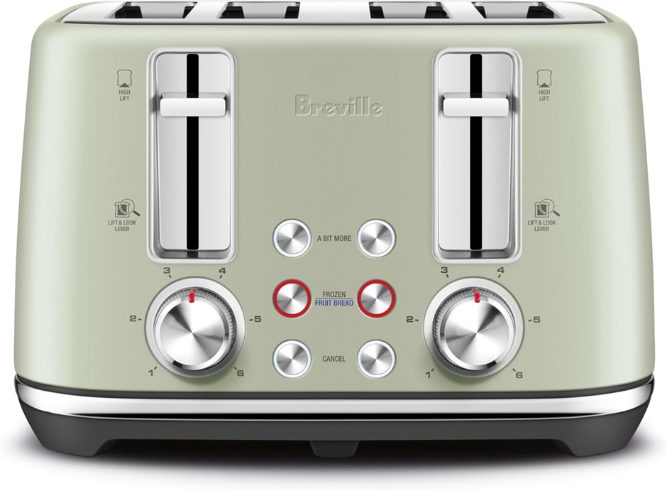 BREVILLE The ToastSet 4 Slice Toaster, Sage, LTA842SGE2IAN1.