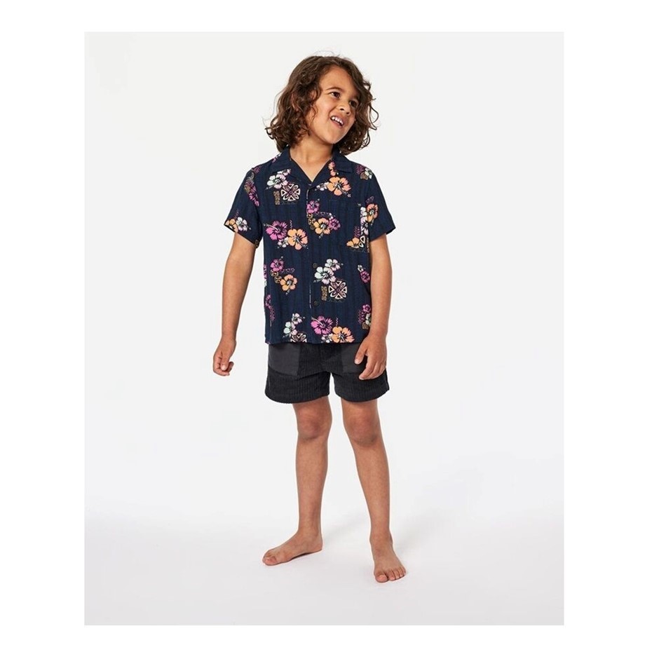 RIP CURL Boy's Hoffman Short Sleeve Shirt - Navy, Size 7-8. RRP: $59.99.  B