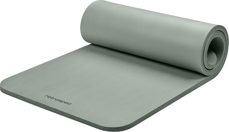 RETROSPEC Solana Yoga Mat 1" & 1/2" Thick with Nylon Strap, Non Slip Exerc