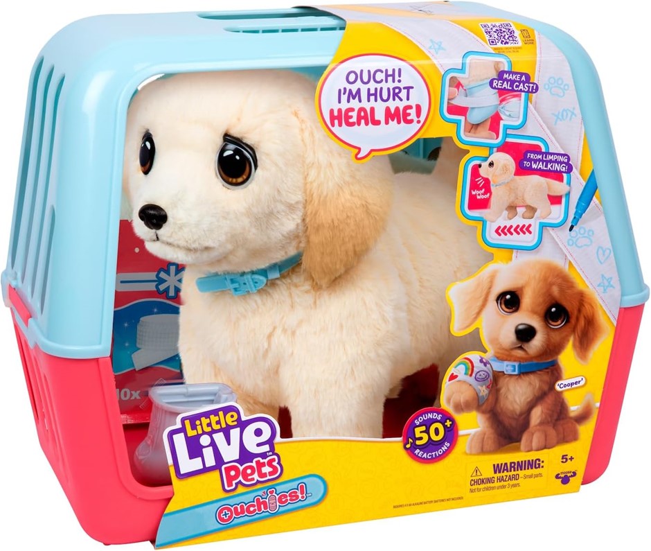 LITTLE LIVE PETS Ouchies 'Cooper' The Retriever Puppy, Transform from Injur
