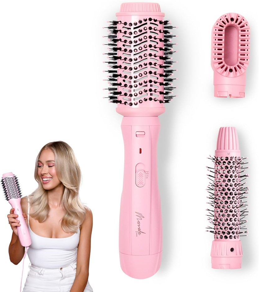 MERMADE Hair Interchangable Blowdry Brush, Pink.