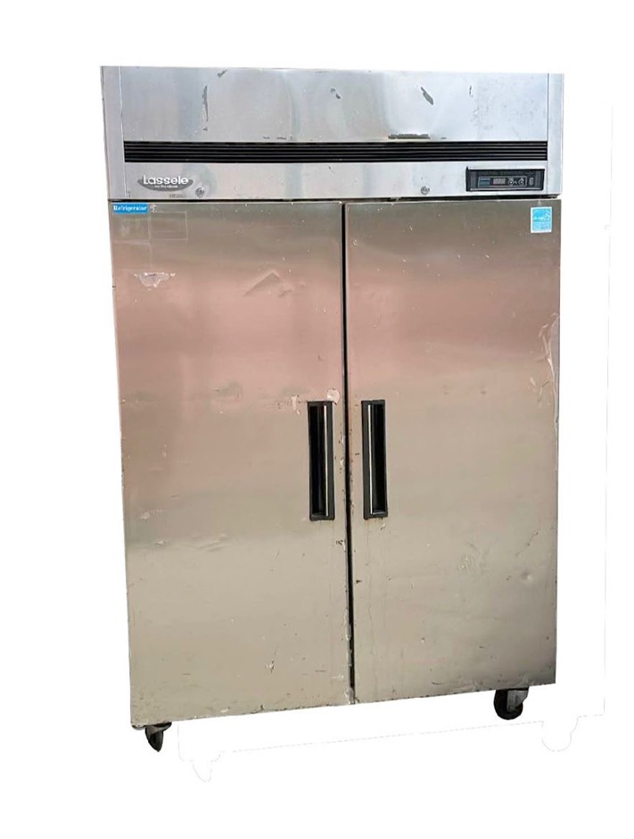 Lassele stainless steel 2 door upright large storage fridge