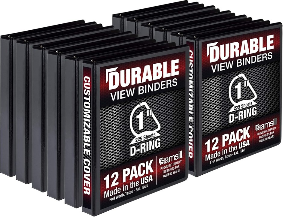 Samsill Durable 1 Inch Binder, Made in The USA, D Ring Binder, Customizable
