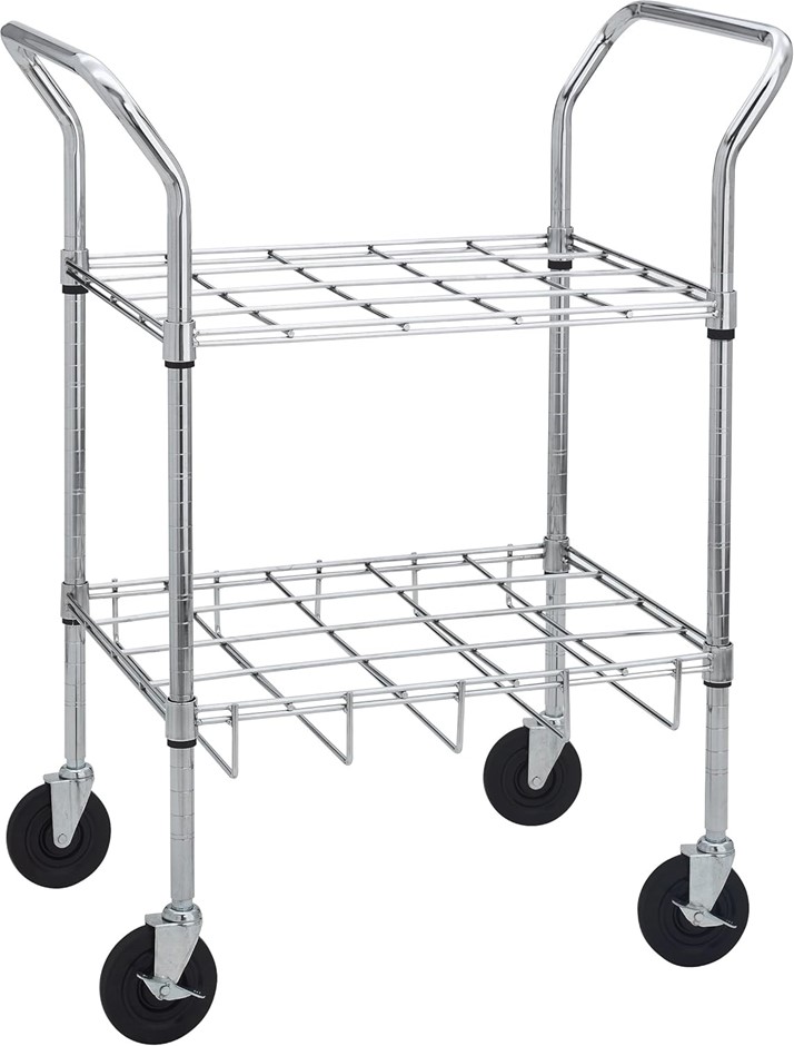 Drive Medical Oxygen Cylinder Carts for E, D, C or M9 Cylinders, Chrome, 12
