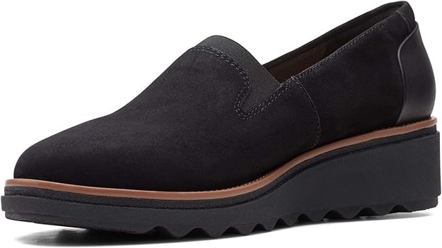 Clarks Women's Sharon Dolly Loafer, Black, 7