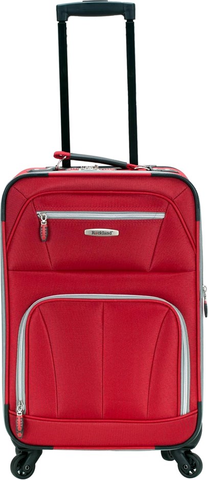 Rockland Pasadena Softside Spinner Wheel Luggage, Red, Carry-On 20-Inch, Pa