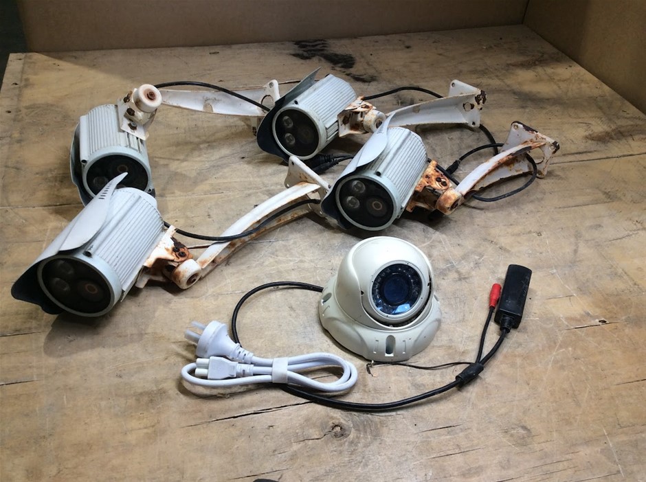 Mix Brand Mix Model Bullet & Dome Type Cameras (Lot of 5)