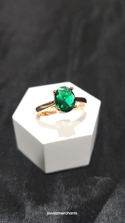 2.0ct oval cut Green stones 925 Sterling Silver Ring (s925)-Adjustable