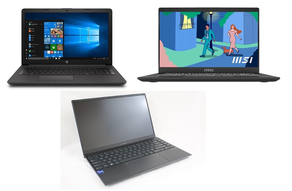 3 x Assorted Laptops. 1 x HP 250 G7. P/N: 3N479PA. 1 x ASUS Zenbook 14 Mode