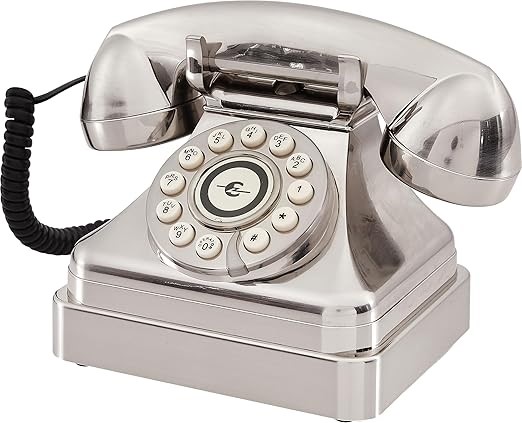 CROSLEY CR62-BC Kettle Classic Desk Phone with Push Button Technology, Brus