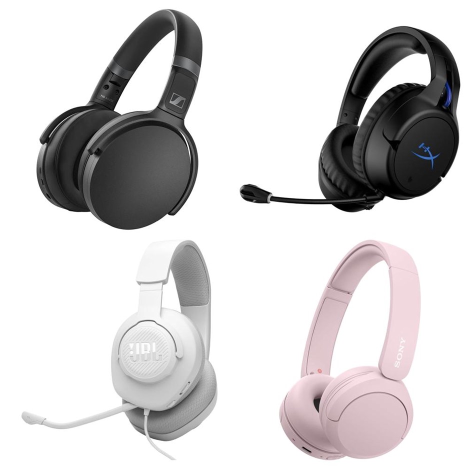 4 x Assorted Headphones. 1 x SENNHEISER HD 450SE Wireless. 1 x HYPERX Cloud