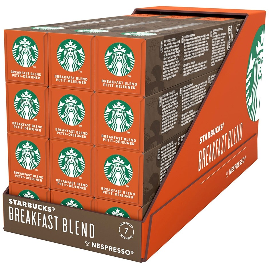 12 x Pack of 10pc STARBUCKS Breakfast Blend Instant Coffee Pods Capsules, 5