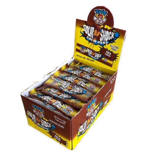 18 x Box of 80pc TNT SHOCK CHEWS COLA. Best Before: 25/03/2026.