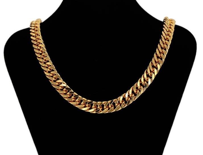 22KGold-filled/Italy Stamped  Yellow Gold Filled  Chain -60CM-10MM