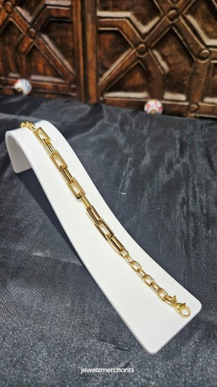 22KGF/Italy Stamped Yellow Gold Filled Bracelet -17.5CM-8MM