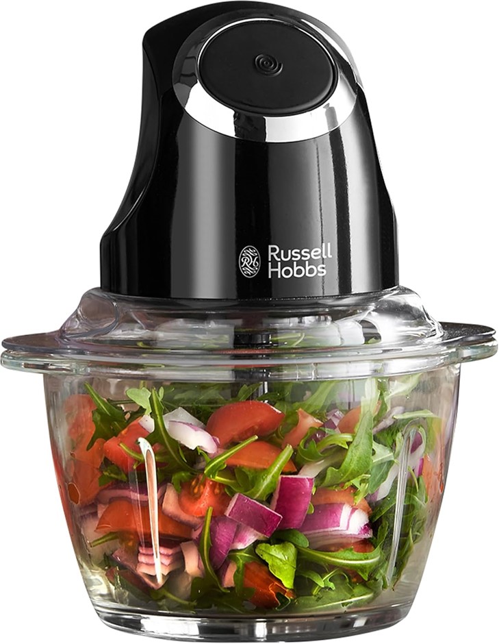 RUSSELL HOBBS Desire Mini Chopper, Stainless Steel Blade, 1L, Matte Black.