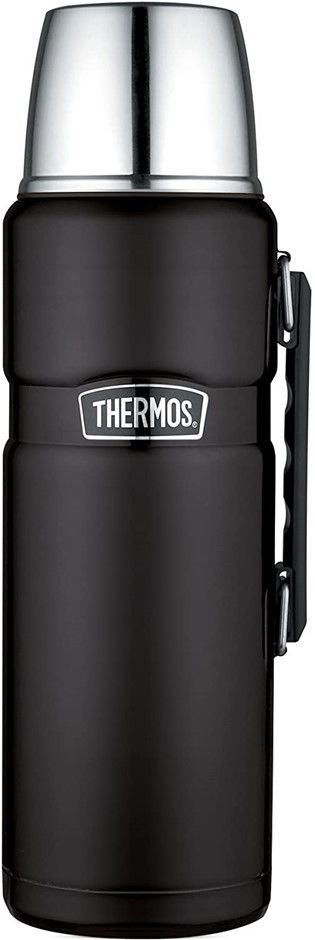 THERMOS Vacuum Insulated Beverage Bottle, 2L, Stainless Steel. N.B. Dented