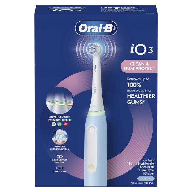 ORAL-B iO3 Electric Toothbrush Clean & Gum Protect, Model iO3.1C9.1K, Light