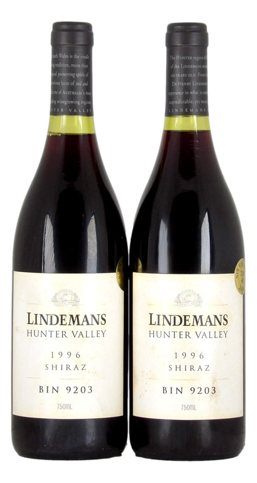 Lindemans Bin 9203 Shiraz 1996 (2x 750mL).Hunter Valley