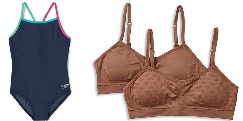 BUNDLE: Speedo Girls' Swimsuit One Piece Thin Straps Paradise Green, Size 7