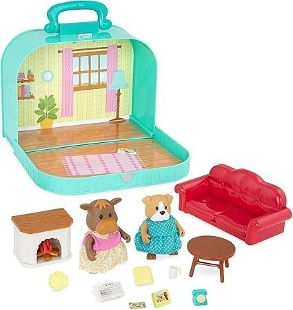 Li’l Woodzeez – Travel Suitcase Living Room Playset