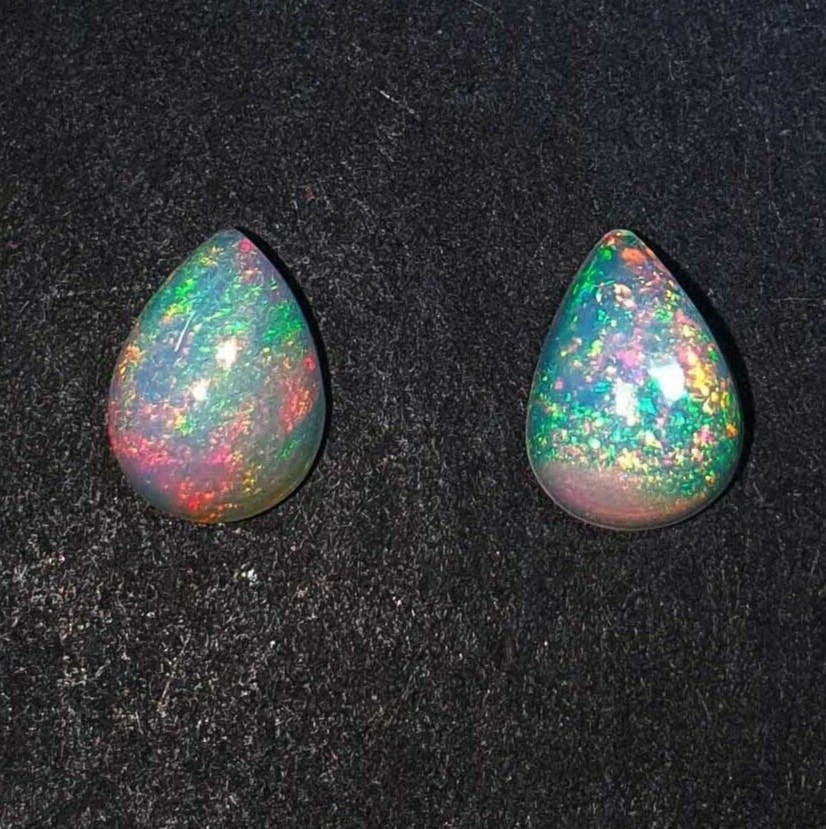 1.00ct (2pcs) Pear Natural Ethiopian Opals