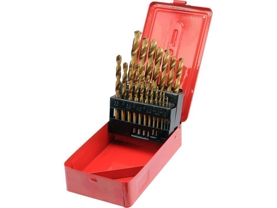 STHOR 19pc HSS Titanium Twist Drill Set. Sizes: 1, 1.5, 2, 2.5, 3, 3.5, 4,