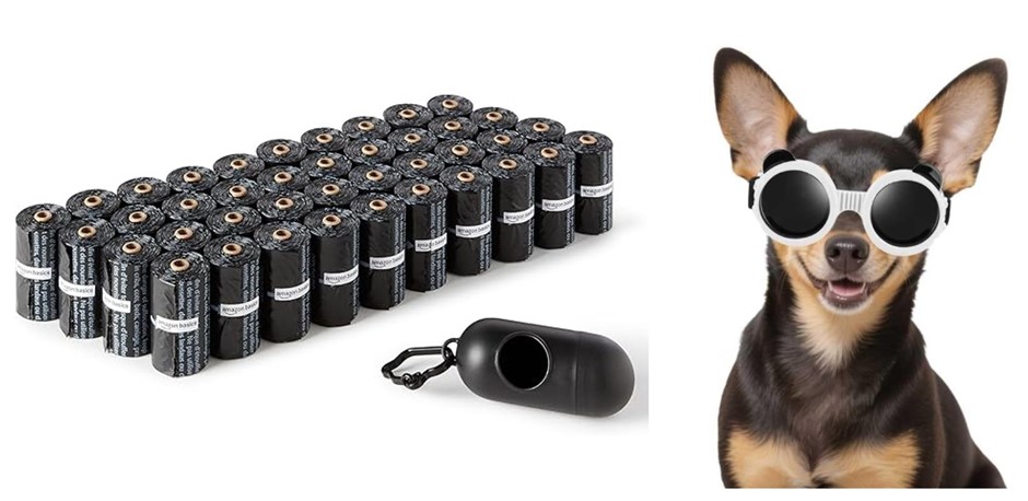 DOG WALKING BUNDLE: Amazon Basics Dog Poop Bags (600 Pack with Dispenser) +