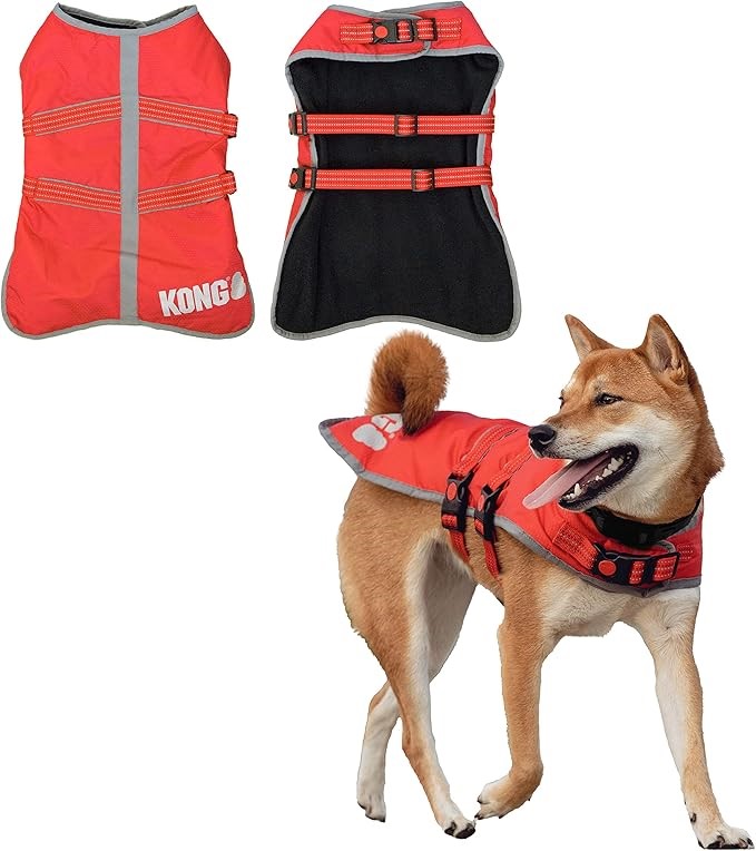 KONG Red Rip-Stop Blanket Coat for Dogs