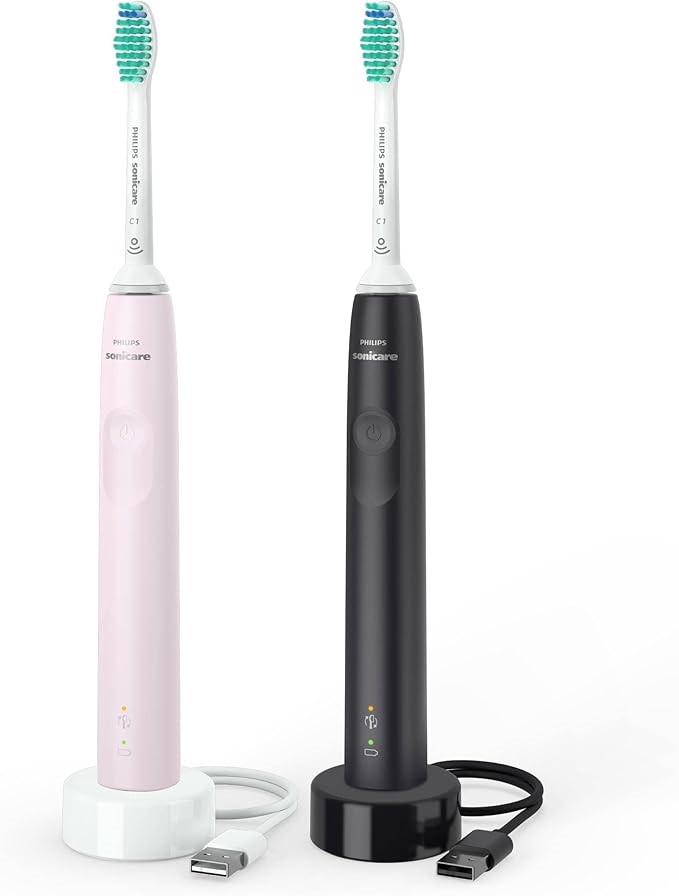 PHILIPS Sonicare 3100 Series Sonic Electric Toothbrush (Dual Pack) with Pre