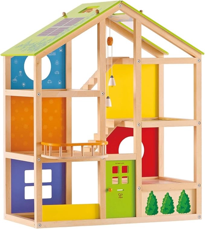 HAPE Award Winning Hape All Season House Wooden Doll House UNFURNISHED. NB: