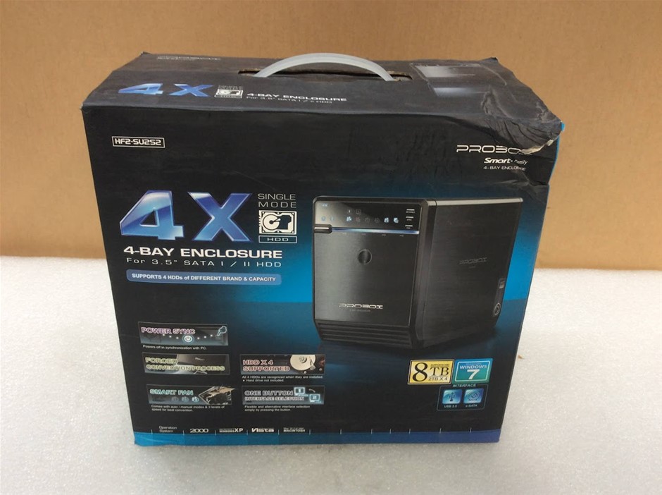 PROBOX HF2-SU2S2 4-Bay 3.5" SATA HDD Enclosure USB 2.0 eSATA - New Unboxing